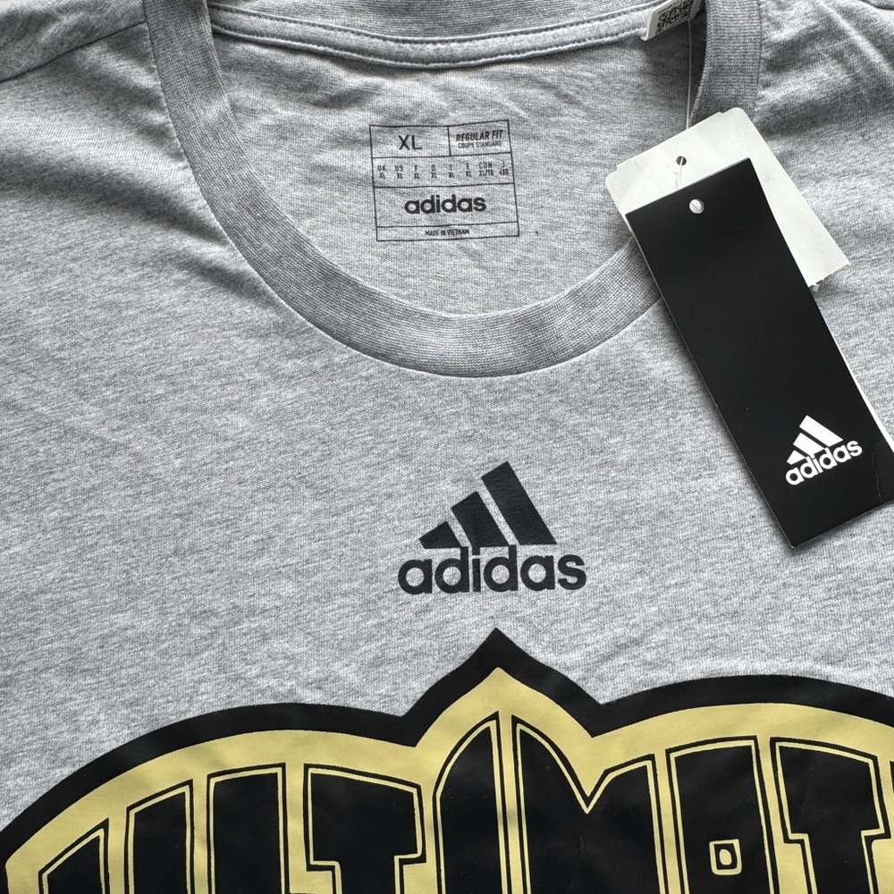 Adidas Gray and Gold Graphic Tee